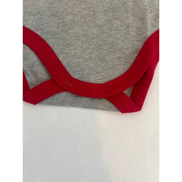 GERBER NFL TEAM APPAREL SAN FRANCISCO 49ERS 6-12 M LONG SLEEVE ONESIE GRAY RED - Picture 3 of 8